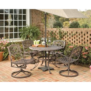 Home Styles Biscayne Cast Aluminum Bronze 5 piece 42 inch Patio Dining