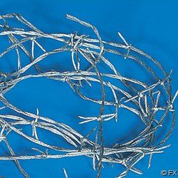 Silver Barbwire Cord Haunted House Western Prop Decor