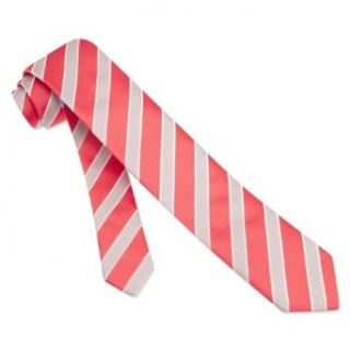 Jefferson Stripe Skinny Tie by Silk Rhino Neckwear   Coral
