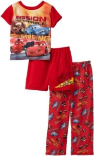 Komar Kids Boys 2 7 Cars Short Sleeve 3 Piece Pajama , Red