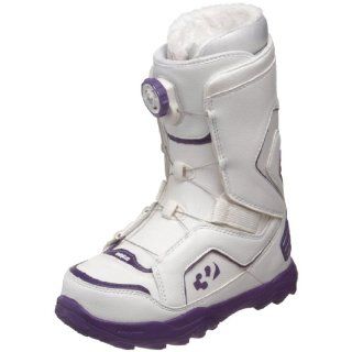 Womens Lock Boa Snowboarding Shoe,White/Purple,5 M US Shoes