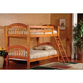 Arched Twin Honey Oak Finish Bunk Bed