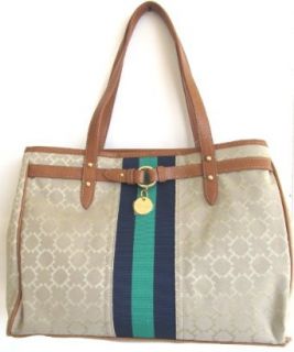 Tommy Hilfiger Medium Shopper Tote Handbag, Beige / Green
