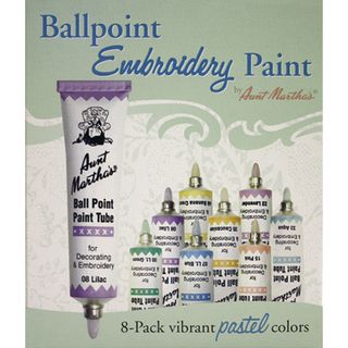 Aunt Marthas Ballpoint Paint Tubes 1 Ounce 8/Pkg Pastel Colors