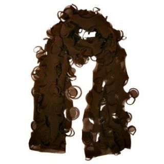 Brown Lightweight Cut Out Circles Spring Scarf Clothing