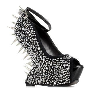 Inch Wedge Platform Exotic Womens Shoes Rhinestones Spiked Heel: Shoes