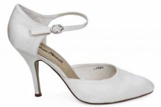 F1479Ivy Womens Ankle Strap Ivory Wedding Heels Shoe Us 10 Uk 8: Shoes