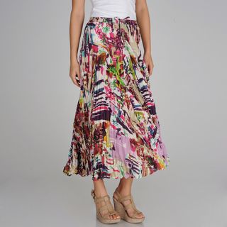 Grace Elements Abstract Printed Drawstring Waist Maxi Skirt