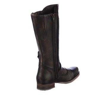 Diba Womens Mall Patrol Brown Tall Leather Boots
