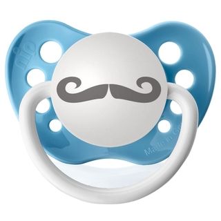 Personalized Pacifiers Light Blue Handlebar Mustache