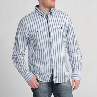 English Laundry Mens Grey Striped Shirt