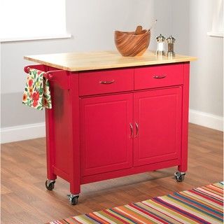 Red Mobile Kitchen Cart