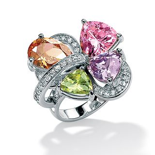 Lillith Star Sterling Silver Multi colored Cubic Zirconia Ring