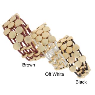 NEXTE Jewelry Goldtone 6 strand Colored Leather Bracelet