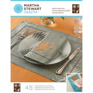 Martha Stewart Adhesive Silkscreen 1 Sheet/Pkg Botanical 4 Designs