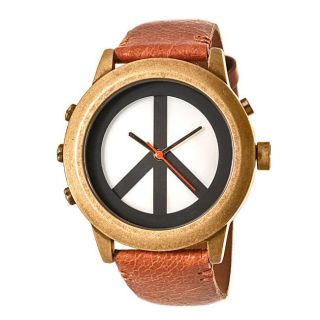 Lucky Brand Womens Instalite Brown Leather Strap Watch