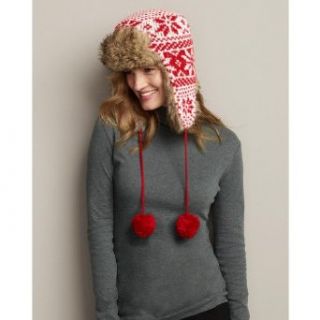 Eddie Bauer Reindeer Snowflake Reversible Hat, Red ONESZE