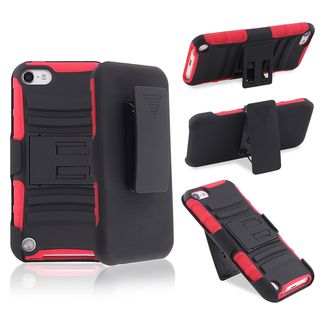 BasAcc Red/ Black Hybrid Case/ Stand for Apple iPod Touch Generation 5