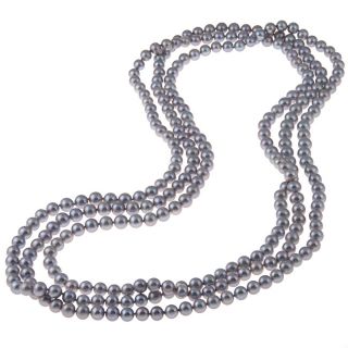 Grey Freshwater Pearl 100 inch Endless Necklace (9 10 mm)