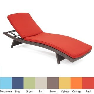 Wicker Adjustable Chaise Lounger With Cushion   Set of 2