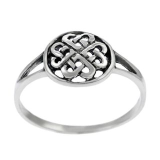Tressa Sterling Silver Round Celtic Knot Ring