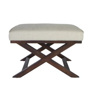 Traditional Cross Legs White Linen Bench Ottoman Today $141.99 4.9 (8