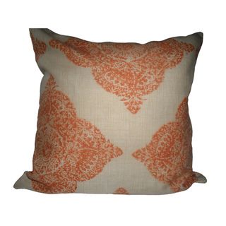 Ann Marie Lindsay 18 inch Beige and Tangerine Decorative Pillow Cover