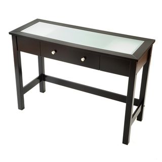 Bianco Collection Glass Top Black Sofa Console Table