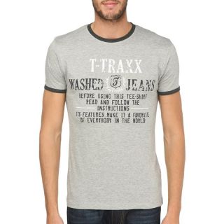 TRAXX T Shirt Homme Gris chiné et noir chiné Gris chiné et noir