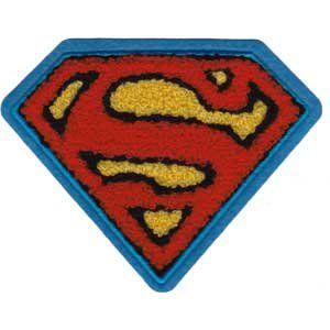 Dc Comics Iron on Patch   Superman Crest Chest Chenille
