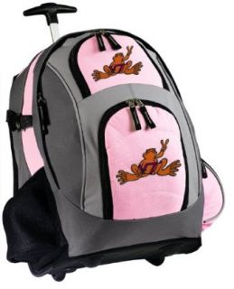 Virginia Tech Peace Frog Rolling Backpack Deluxe Pink