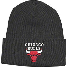 Chicago Bulls Adidas NBA Basic Logo Black Cuffed Knit Hat
