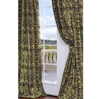 Firenze Fern Green Faux Silk 108 inch Curtain Panel