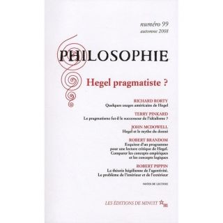 REVUE PHILOSOPHIE MINUIT; PHILOSOPHIE T.99 ; HEGEL   Achat / Vente