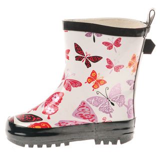 Henry Ferrera Girls Butterfly Rubber Rain Boots