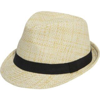 by David & Young Straw Fedora with Black Band (Natural) Shoes