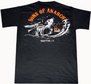 Sons of Anarchy Two Sided SOA Charging Grim Reap T shirt