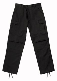 Black Zipper Fly BDU Pants Clothing