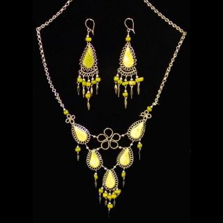 Serpentine Tree Necklace and Earring Set (Peru)