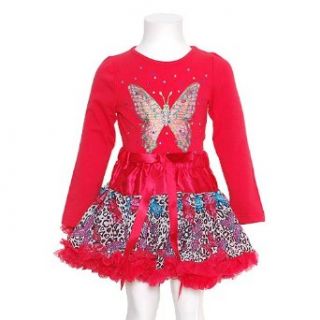 GiGi Red Butterfly 2pc Top Ruffle Skirt Fall Outfit Girls