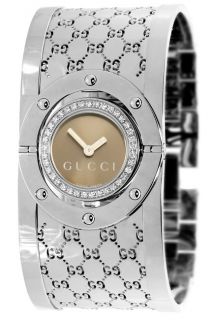 Gucci 112 Twirl Womens Brown Dial Diamond Watch