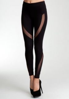bebe Curved Lace Inset Legging Weekend Sportswear Blk xxs