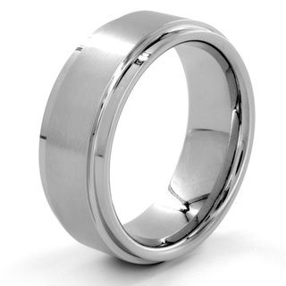 Cobalt and Tungsten Brushed and Polished Stepped Edge Ring