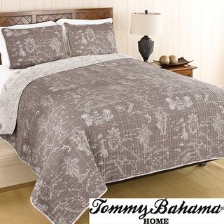 Tommy Bahama Map Print 3 piece Quilt Set