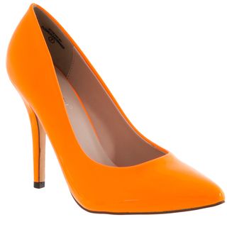 Riverberry Womens Athena Orange Pointed Toe Stiletto Heels