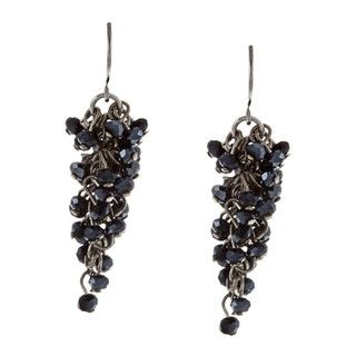 Kenneth Cole Navy Blue Faceted Bead Earrings