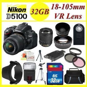 Nikon D5100 Digital SLR Camera with Nikon 18 105mm f/3.5 5