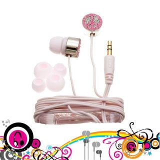 Nemo Digital Pink Crystal Peace Sign Earbud Headphones