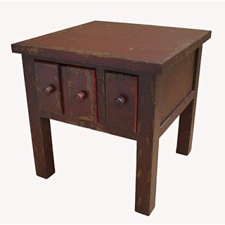 Shabby Chic Red Side Table