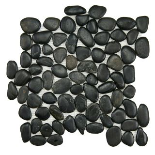 SomerTile 12x12 in Riverbed Black Natural Stone Mosaic Tile (Pack of